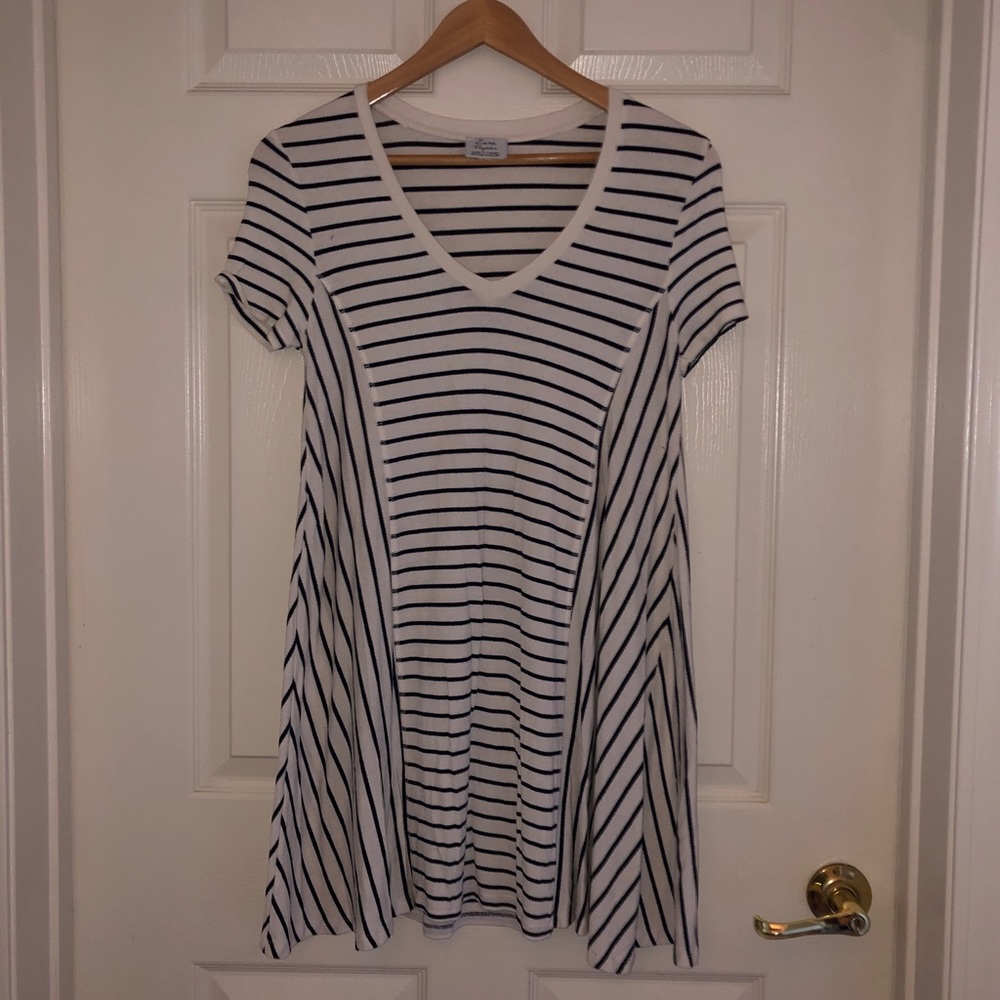 Black and white stripe skater dress Zara trafaluc